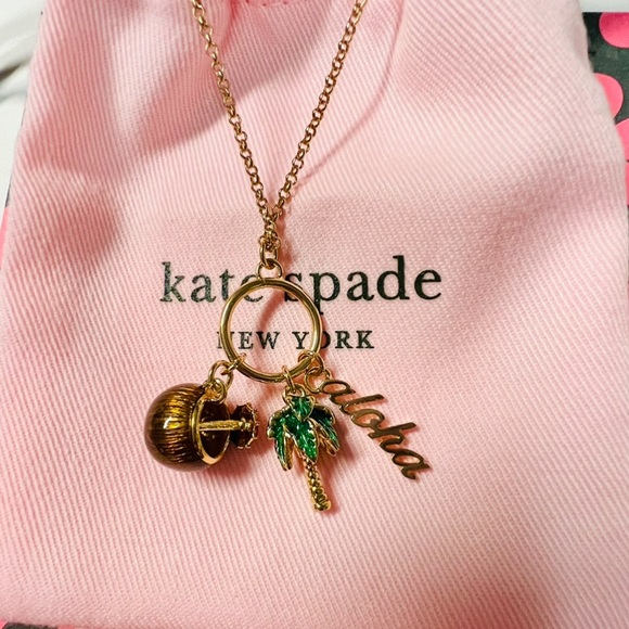 $78 Kate Spade Aloha Charm Pendant Necklace in gold - Picture 7 of 12